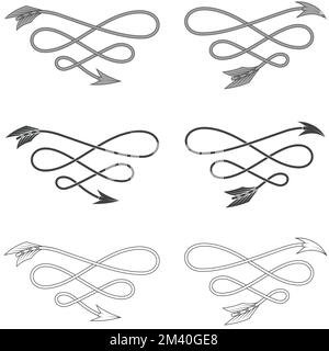 Motif vectoriel de flèche courbée pour décorer un titre de texte Illustration de Vecteur
