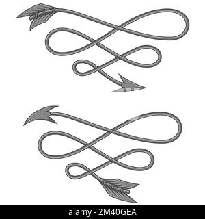 Motif vectoriel de flèche courbée pour décorer un titre de texte Illustration de Vecteur