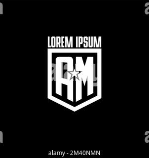 LOGO DE jeu INITIAL DU MATIN inspiré du design en forme d'étoile et de bouclier Illustration de Vecteur
