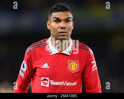 22 Oct 2022 - Chelsea / Manchester United - Premier League - Stamford Bridge Casemiro de Manchester United lors du match de première League contre Chelsea à Stamford Bridge, Londres. Image : Mark pain / Alamy Banque D'Images