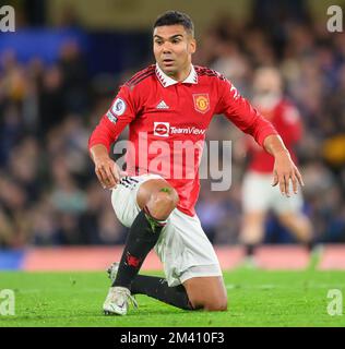 22 Oct 2022 - Chelsea / Manchester United - Premier League - Stamford Bridge Casemiro de Manchester United lors du match de première League contre Chelsea à Stamford Bridge, Londres. Image : Mark pain / Alamy Banque D'Images