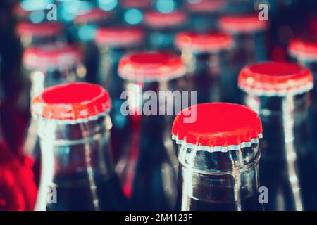 boissons non alcoolisées en fond de bouteille Banque D'Images