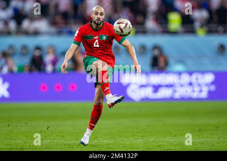 Al Rajjan, Qatar. 17th décembre 2022. Football: Coupe du monde, Croatie - Maroc, finale, match pour 3rd place, Stade international de Chalifa, Sofyan Amrabal au Maroc en action. Crédit : Tom Weller/dpa/Alay Live News Banque D'Images