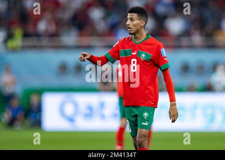 Al Rajjan, Qatar. 17th décembre 2022. Football: Coupe du monde, Croatie - Maroc, finale, match pour 3rd places, Stade international de Chalifa, gestes Azzedine Ounahi du Maroc. Crédit : Tom Weller/dpa/Alay Live News Banque D'Images