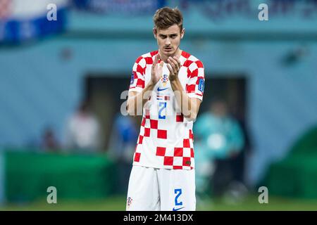 Al Rajjan, Qatar. 17th décembre 2022. Football: Coupe du monde, Croatie - Maroc, finale, match pour 3rd places, Stade international de Chalifa, Gesticultes Josip Stanisic de Croatie. Crédit : Tom Weller/dpa/Alay Live News Banque D'Images