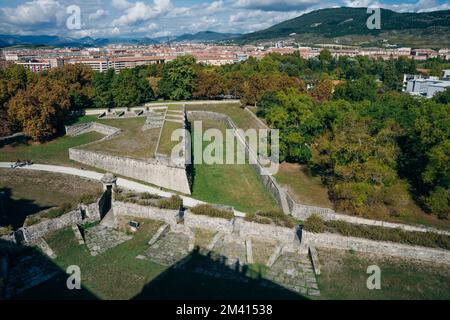 Un mur de château à Pampelune, Navarre, Espagne - 0ct, 2021 Banque D'Images