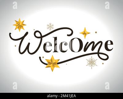 Bienvenue - inscription calligraphique aux lignes lisses Illustration de Vecteur