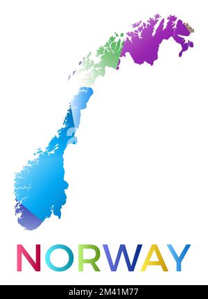 Forme de Norvège colorée. Logo de pays de style géométrique multicolore. Design moderne et tendance. Illustration vectorielle créative. Illustration de Vecteur