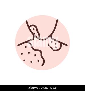 Icône de la ligne psoriasis. Dermatologie. Problème de peau Illustration de Vecteur