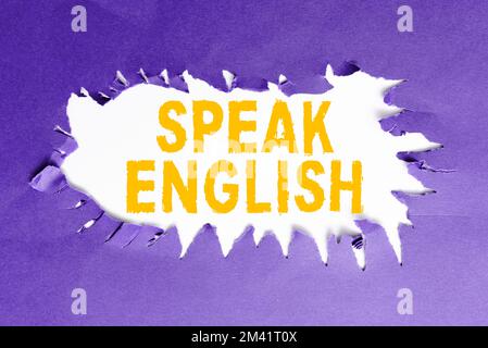 Le texte de l'inspiration parle anglais. Business Showcase étudier un autre cours de langue étrangère en ligne Banque D'Images