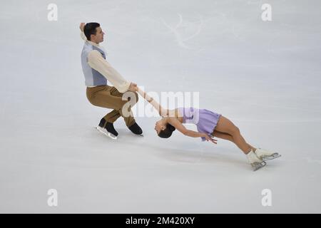 Rebecca Ghilardi, Filippo Ambrosini lors de la finale 2022 du Grand Prix de patinage artistique de l'UIP à Palavela on 09 décembre 2022 à Turin, en Italie. Banque D'Images