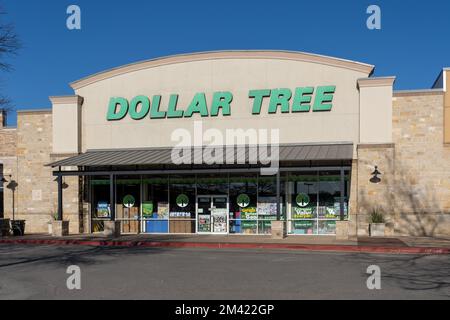 Un magasin Dollar Tree à Austin, Texas, États-Unis. Banque D'Images