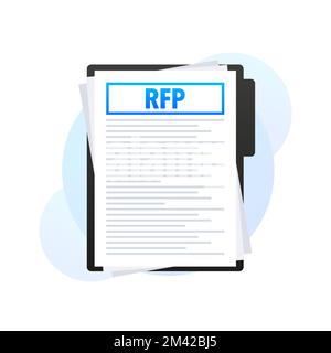 RFP - demande de proposition document, contrat. Illustration vectorielle. Illustration de Vecteur