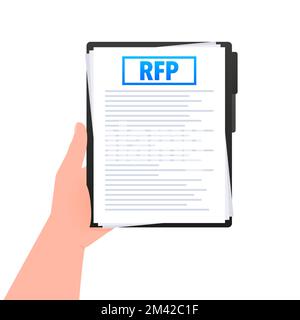 DP - demande de proposition document, contrat en main Illustration de Vecteur