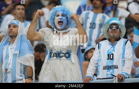 Doha, Katar. 18th décembre 2022. Firo : 12/18/2022, football, football, coupe DU MONDE de la FIFA 2022 QATAR, coupe du monde 2022 Qatar, coupe du monde 2022 Qatar, finale, finale, finale Argentine, Argentine, ARG - France . France, FRA fans, fans, Argentine crédit: dpa/Alamy Live News Banque D'Images