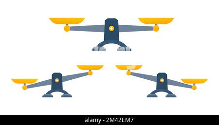 Balance, icône Balance. Bols de balances en équilibre. Illustration de Vecteur
