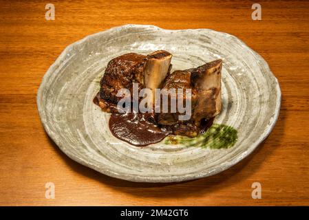 Une délicieuse recette japonaise de viande de bœuf Banque D'Images