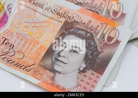Gros plan d'une note de la Banque d'Angleterre £10 Banque D'Images