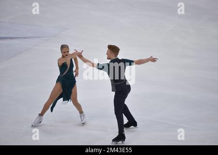 9 décembre 2022, Turin, Piémont/Turin, Italie: Nadia Bashynska, Peter Beaumont lors de la finale 2022 du Grand Prix de patinage artistique de l'UIP à Palavela on 09 décembre 2022 à Turin, en Italie. (Credit image: © Alberto Gandolfo/Pacific Press via ZUMA Press Wire) Banque D'Images