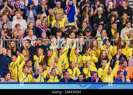 18 décembre 2022 : MELBOURNE, AUSTRALIE - 18 DÉCEMBRE : les fans et l'équipe australiens au sixième jour des Championnats du monde de natation de courte durée 2022 de la FINA au Centre sportif et aquatique de Melbourne sur 18 décembre 2022 à Melbourne, Australie (image de crédit : © Chris Putnam/ZUMA Press Wire) Banque D'Images