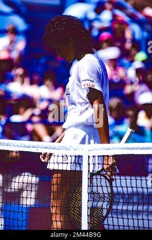 Gabriela Sabatini (ARG) lauréate du Championnat féminin des célibataires à l'USOpen tennis 1990. Banque D'Images