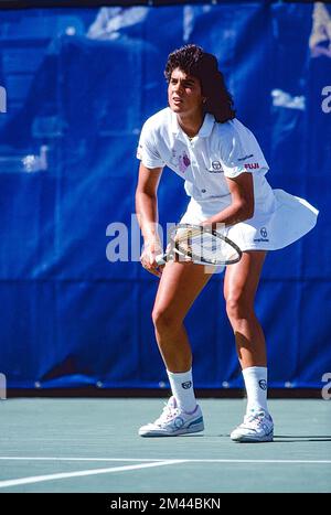 Gabriela Sabatini (ARG) lauréate du Championnat féminin des célibataires à l'USOpen tennis 1990. Banque D'Images