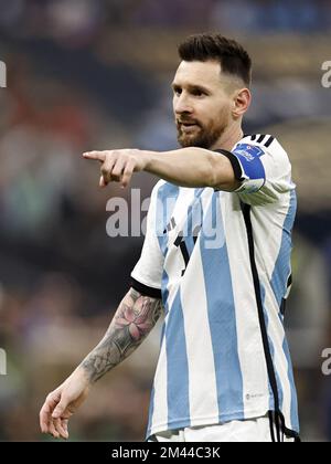 AL DAAYEN - Lionel Messi de l'Argentine lors de la coupe du monde de la FIFA, Qatar 2022 final match entre l'Argentine et la France au stade Lusail sur 18 décembre 2022 à Al Daayen, Qatar. AP | hauteur néerlandaise | MAURICE DE PIERRE Banque D'Images