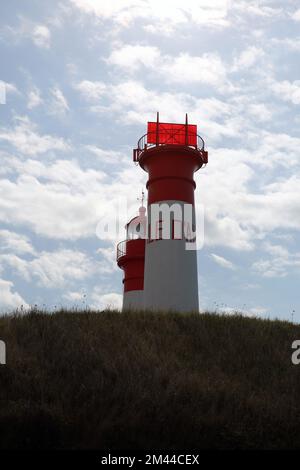 Les phares jumeaux sur l'Ile d'Aix, la Charente-Maritime, la France, l'Europe. Banque D'Images