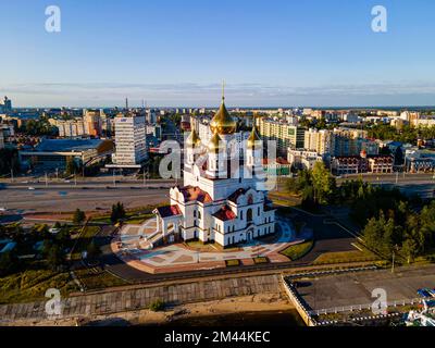 Antenne de la cathédrale de l'Archange, Arkhangelsk, Russie Banque D'Images