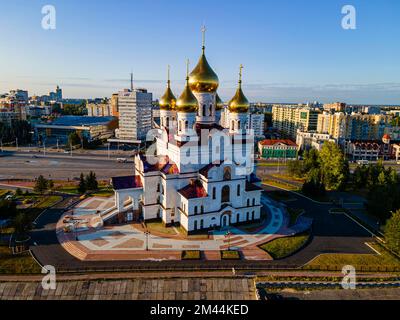 Antenne de la cathédrale de l'Archange, Arkhangelsk, Russie Banque D'Images