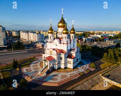 Antenne de la cathédrale de l'Archange, Arkhangelsk, Russie Banque D'Images