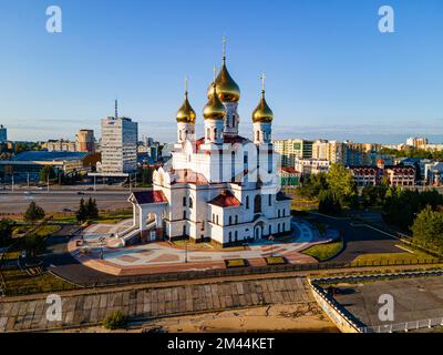 Antenne de la cathédrale de l'Archange, Arkhangelsk, Russie Banque D'Images