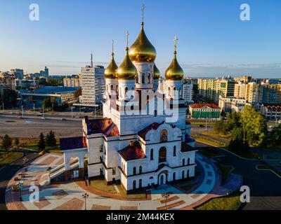 Antenne de la cathédrale de l'Archange, Arkhangelsk, Russie Banque D'Images