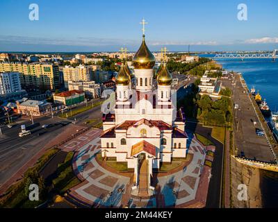 Antenne de la cathédrale de l'Archange, Arkhangelsk, Russie Banque D'Images