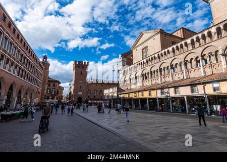 Cathédrale gothique, site classé au patrimoine mondial de l'UNESCO, Ferrara, Italie Banque D'Images