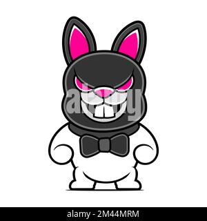 Illustration lapin sur fond blanc. Conception d'espace négatif. Modèle d'icône Vector pour votre logo ou votre identité d'entreprise. Illustration de Vecteur