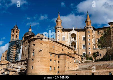 Palazzo Ducale di Urbino, site classé au patrimoine mondial de l'UNESCO Urbino, Italie Banque D'Images