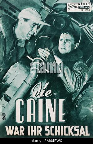 Film de cinéma la Caine était son destin, couverture d'un programme imprimé, film de guerre américain avec l'acteur Humphrey Bogart de 1954 Banque D'Images