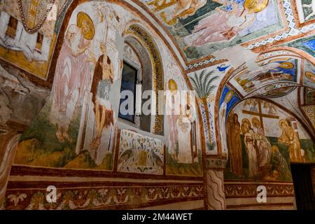 Crypte colorée des fresques, site classé au patrimoine mondial de l'UNESCO Aquileia, Italie Banque D'Images