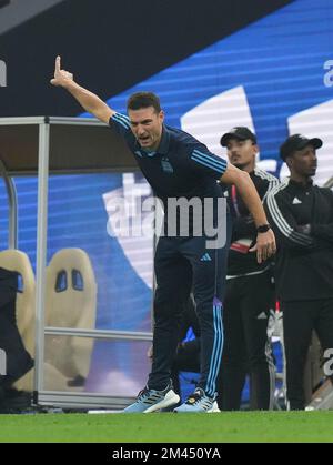 18 décembre 2022, stade emblématique de Lusail, Doha, QAT, Coupe du monde FIFA 2022, finale, Argentine contre France, dans la photo l'entraîneur argentin Lionel Scaloni Banque D'Images