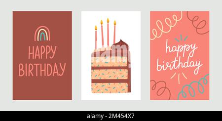 Ensemble de cartes de vœux d'anniversaire motif vectoriel eps10 Illustration de Vecteur