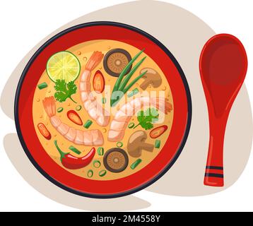 Tom Yum Soup Illustration de Vecteur