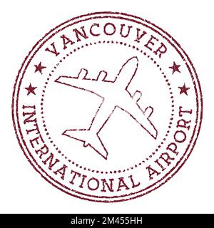 Timbre de l'aéroport international de Vancouver. Logo rond de l'aéroport de Vancouver. Illustration vectorielle. Illustration de Vecteur