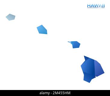 Carte vectorielle polygonale d'Hawaï. États-Unis géométriques dynamiques dans un style poly bas. Illustration créative de vos infographies. Technologie, Internet, réseau Illustration de Vecteur