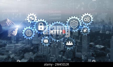 Arrière-plan de l'inscription HTTPS. Concept de sécurité Internet 2022 Banque D'Images