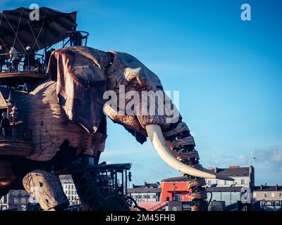 Les gens se sont rassemblés au Grand Eléphant dans un parc de Nantes, en France Banque D'Images