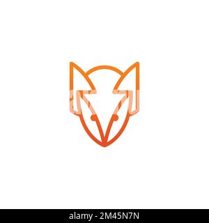 Logo Fox Head Line. Fox Head lcon, parfait pour LA société DE SERVICE INFORMATIQUE et le logo de mode de marque Illustration de Vecteur