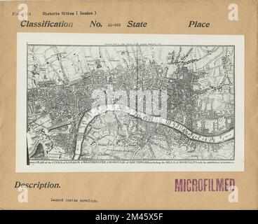 Plan correct des villes de Londres et Westminster et Borough de Southwark, y compris les lettres de mortalité avec les bâtiments additionnels. Légende originale : plan correct des VILLES de LONDRES et WESTMINSTER et DU QUARTIER DE SOUTHWARK, y compris les COMPTES DE MORTALITÉ, avec les AUTRES BÂTIMENTS Gravé d'une nouvelle enquête pour le London Magazine 1761. The London Magazine of Gentlemen's Monthly Intelligencer, p. 289 vol. 30. 1761. Taille : 15 3/4 x 8 3/4 pouces de l'intérieur à l'intérieur. État: Angleterre lieu: Londres. Banque D'Images