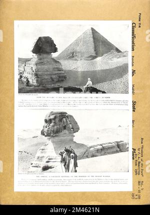 Le Sphinx. Légende originale: The Sphinx; de Wonders of the Past par JA Hammerton, New York 1924 (2 photos). État: Egypte. Banque D'Images