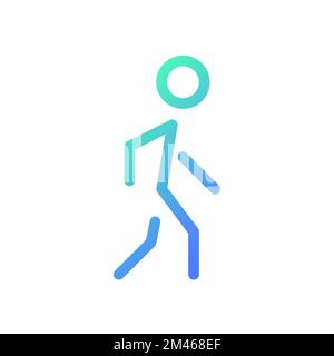 Icône de l'interface utilisateur linéaire à gradient parfait pour les pixels piétons Illustration de Vecteur